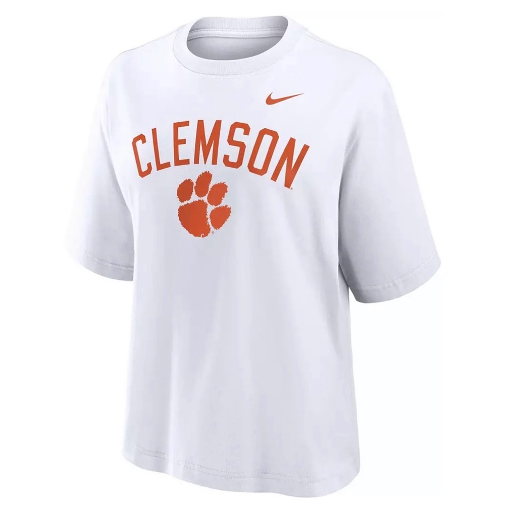 Nike Women's Clemson Tigers White Boxy T-Shirt
The Nike Tee
